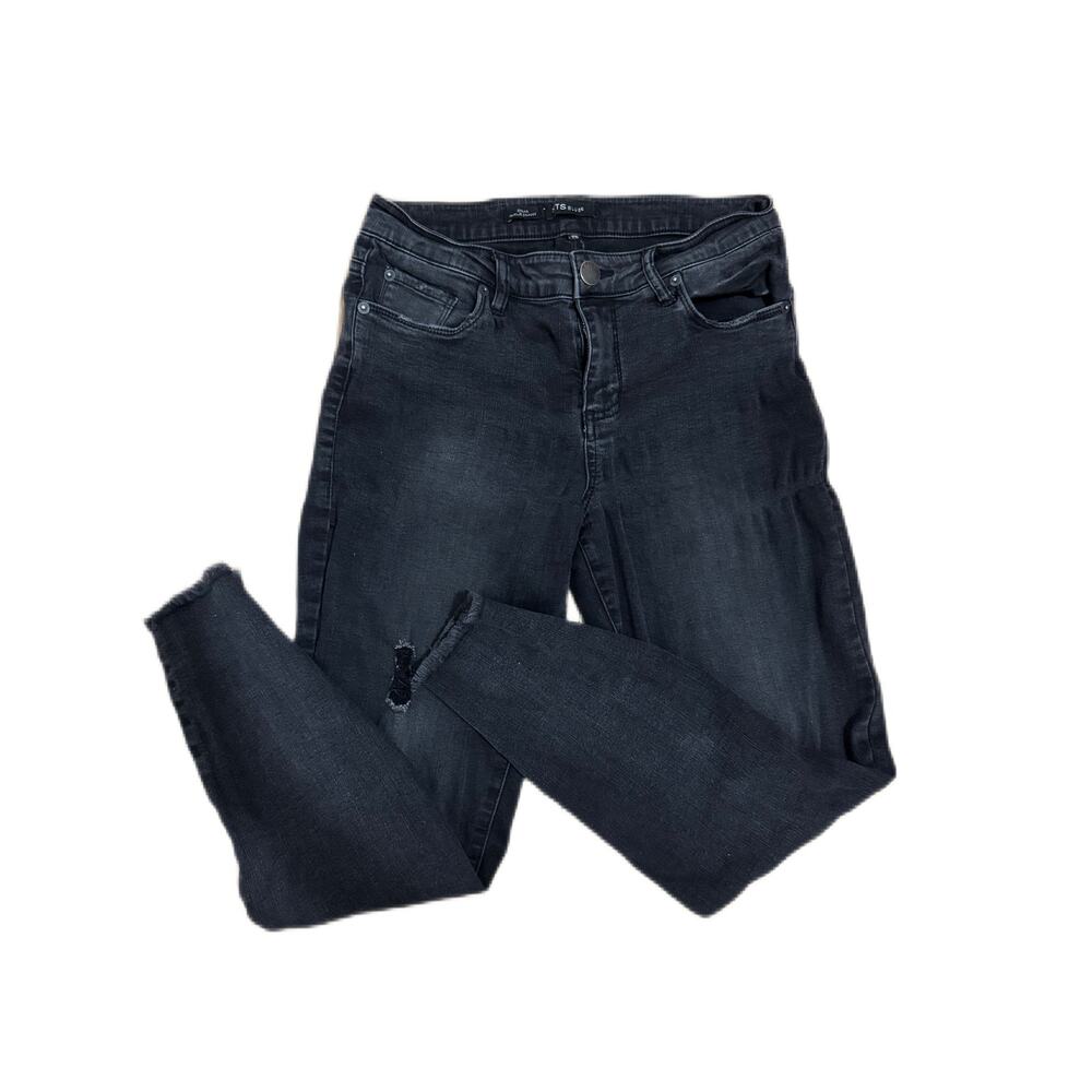 STS blue size 28 emma ankle skinny jeans women black raw hem distressed denim